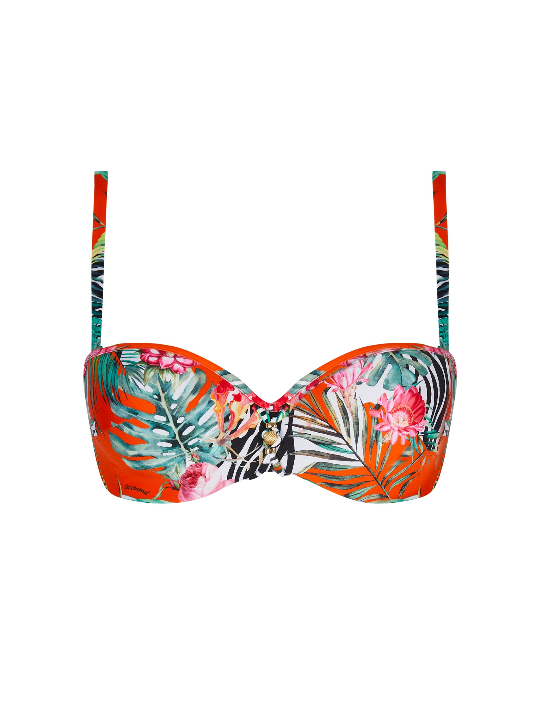 Échappée Libre printed bandeau bikini top - Échappée Tropic