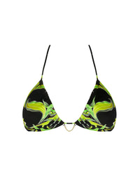 Haut de bikini triangle Fleurs de Nuit imprimé - Nuit Luciole
