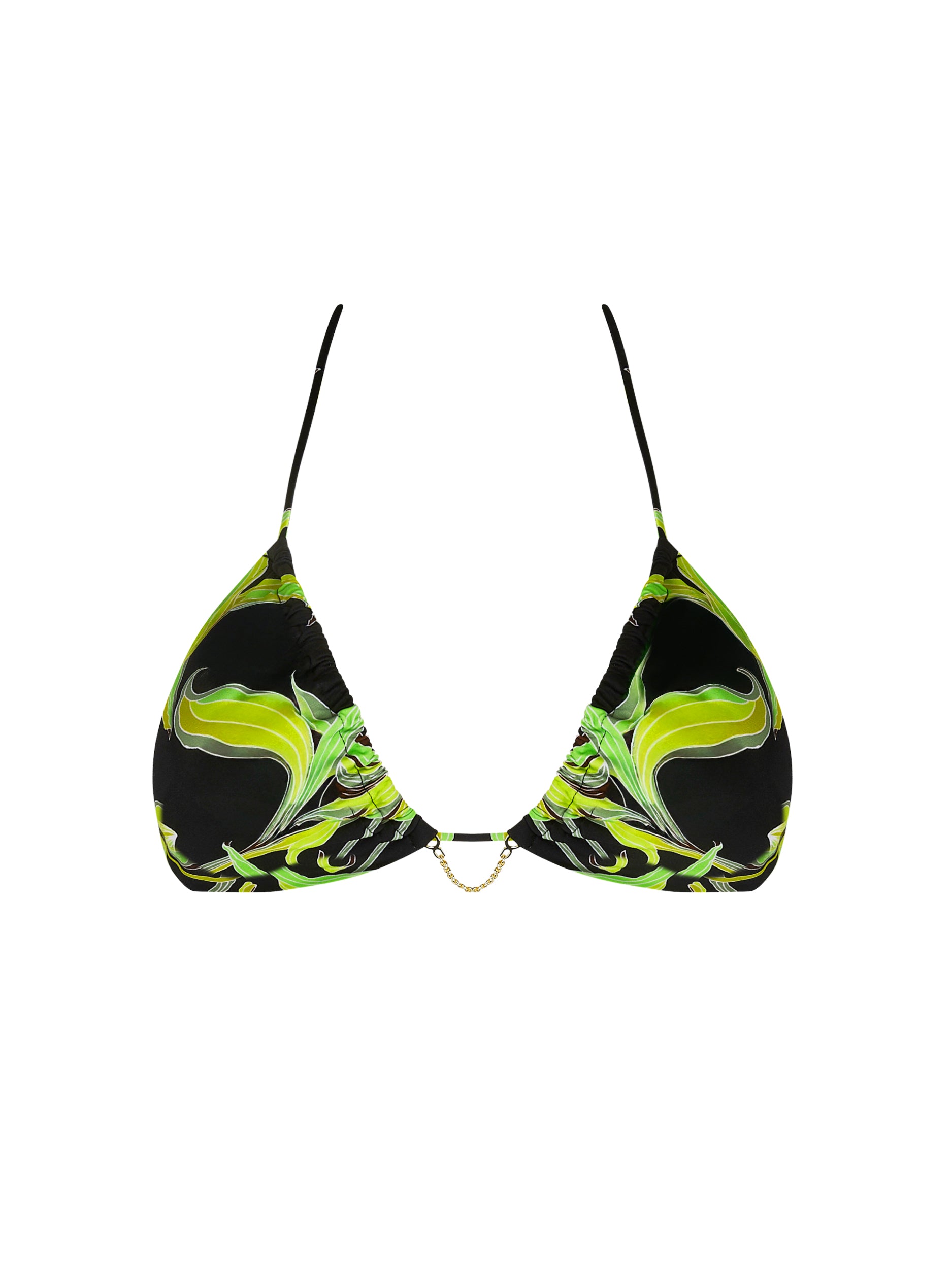 Haut de bikini triangle Fleurs de Nuit imprimé - Nuit Luciole