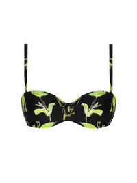 Fleurs de Nuit printed bandeau bikini top - Nuit Luciole
