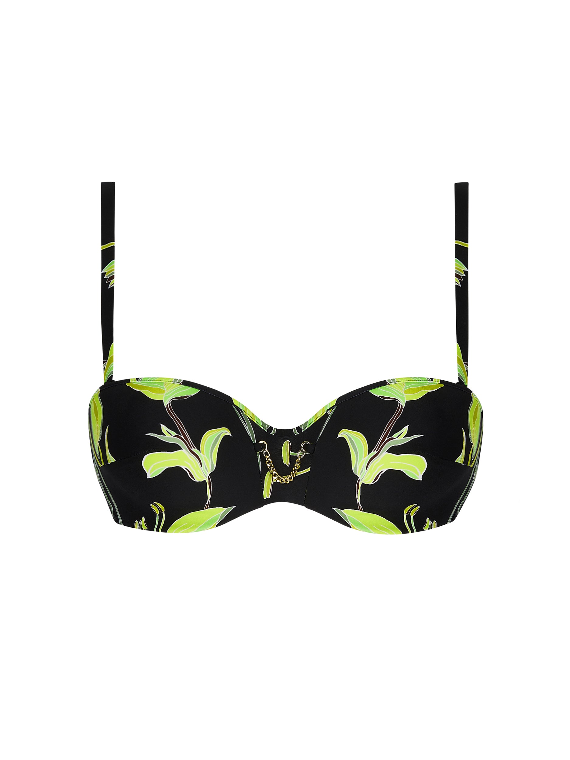 Fleurs de Nuit printed bandeau bikini top - Nuit Luciole
