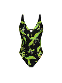 Fleurs de Nuit printed one-piece swimming costume - Nuit Luciole