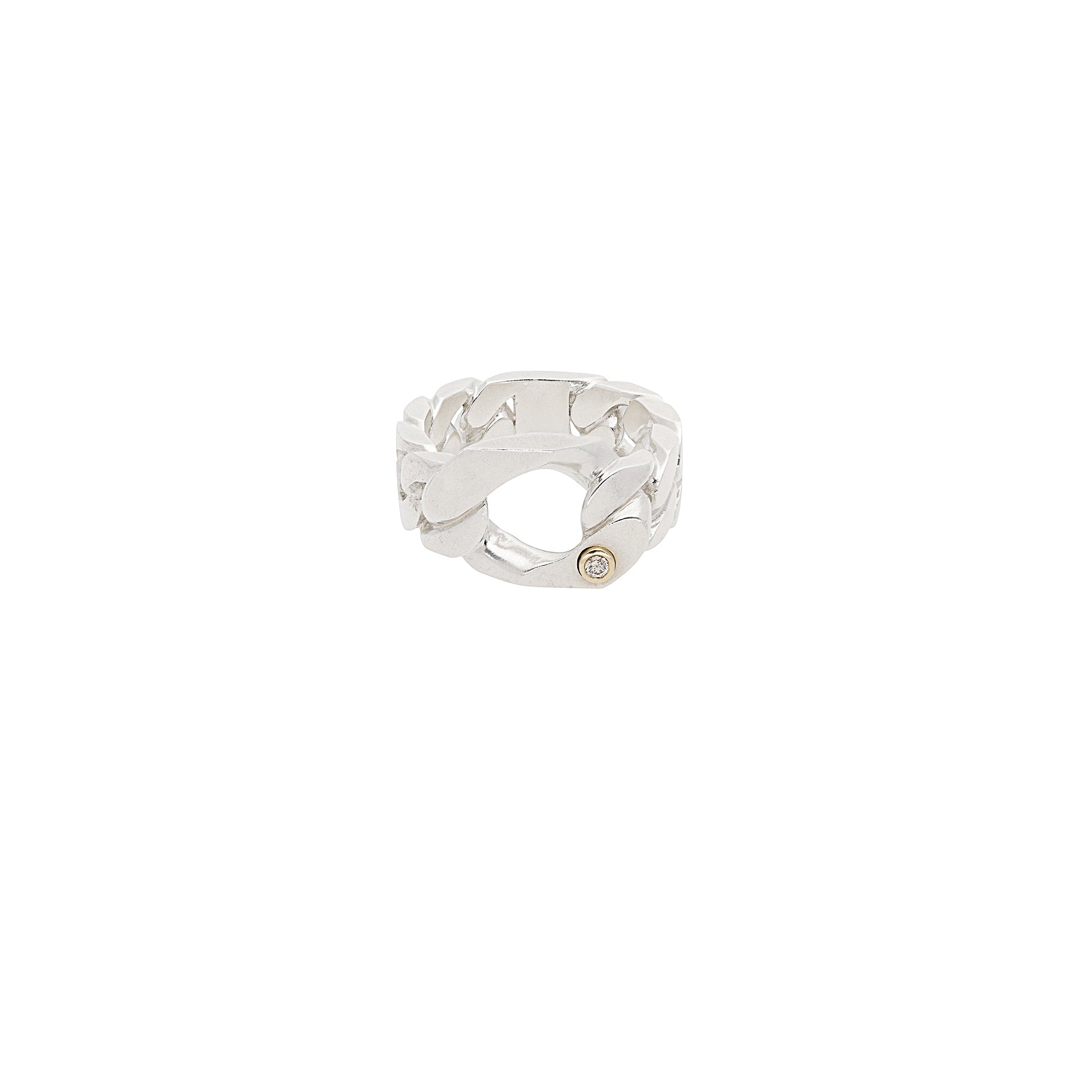 Bague en argent et or jaune sertie de diamant - Argent & Diamant