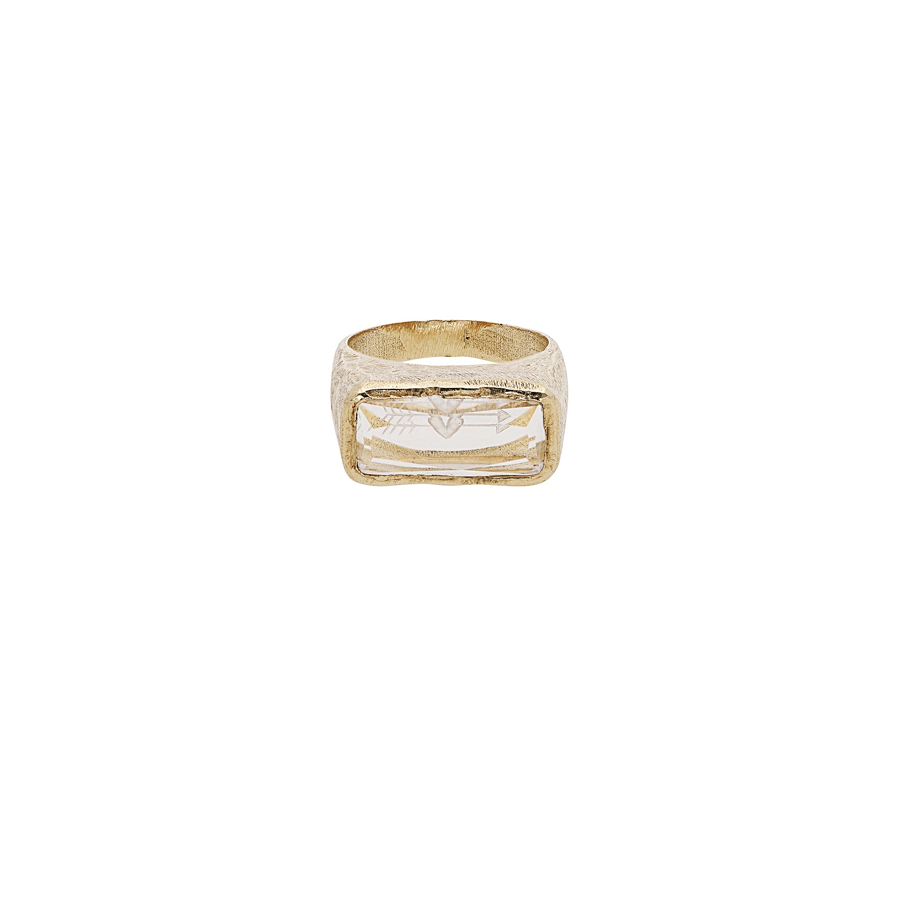 Yellow gold ring - Crystal