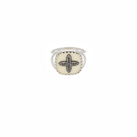 Bague croix en argent avec diamant - Diamant & Résine