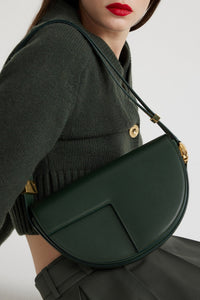 Sac Le Patou en cuir lisse - Vert Bouteille