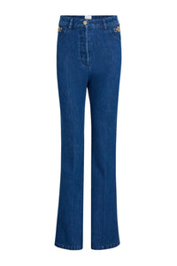 Stonewash / Pantalon évasé en denim bio