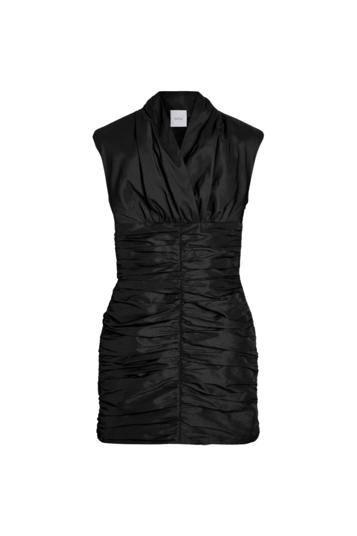 Black / Robe dos nu courte en faille recyclée