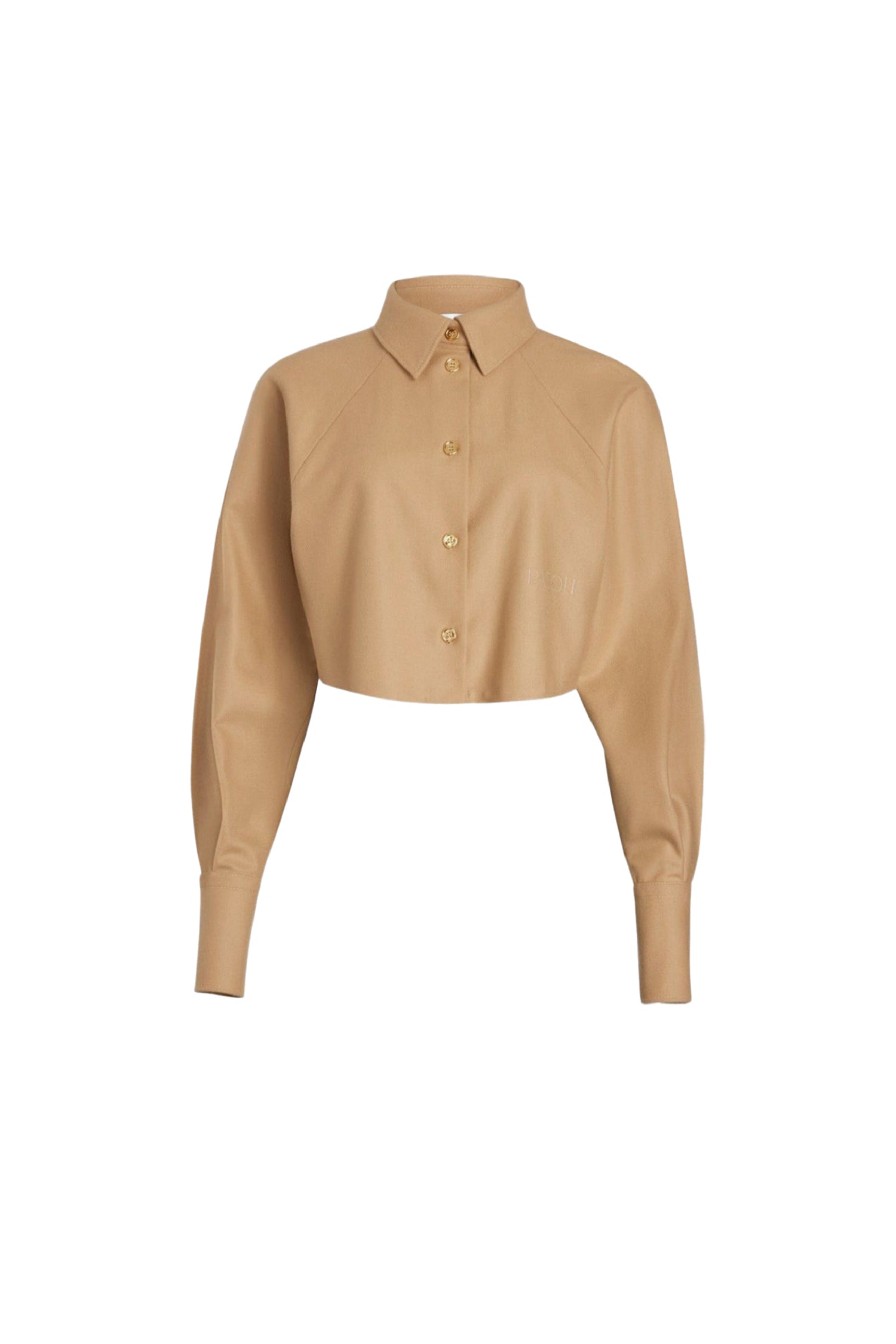 Gray Sand / Chemise courte en mélange de laine éco-responsable