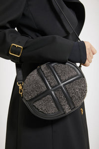 Le JP en shearling et cuir - Gris Anthracite