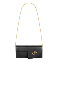 Pochette JP à chaîne en cuir - Noir