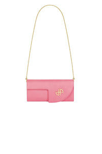 Pochette JP à chaîne en cuir - Rose