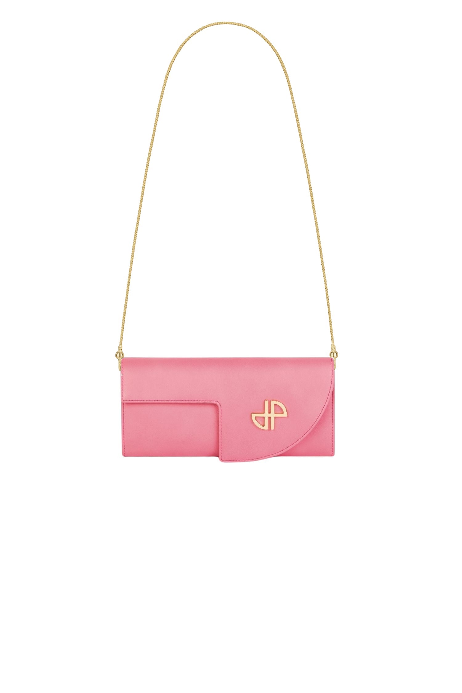 Pochette JP à chaîne en cuir - Rose