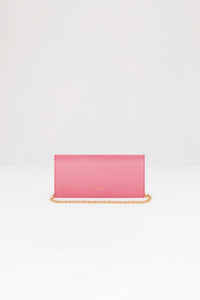 Pochette JP à chaîne en cuir - Rose