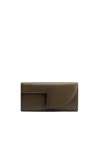 Pochette Patou à chaîne en cuir lisse - Vert Mousse
