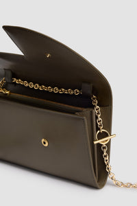 Winter Moss / Pochette Patou à chaîne en cuir