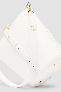 White / Petit sac seau JP en cuir