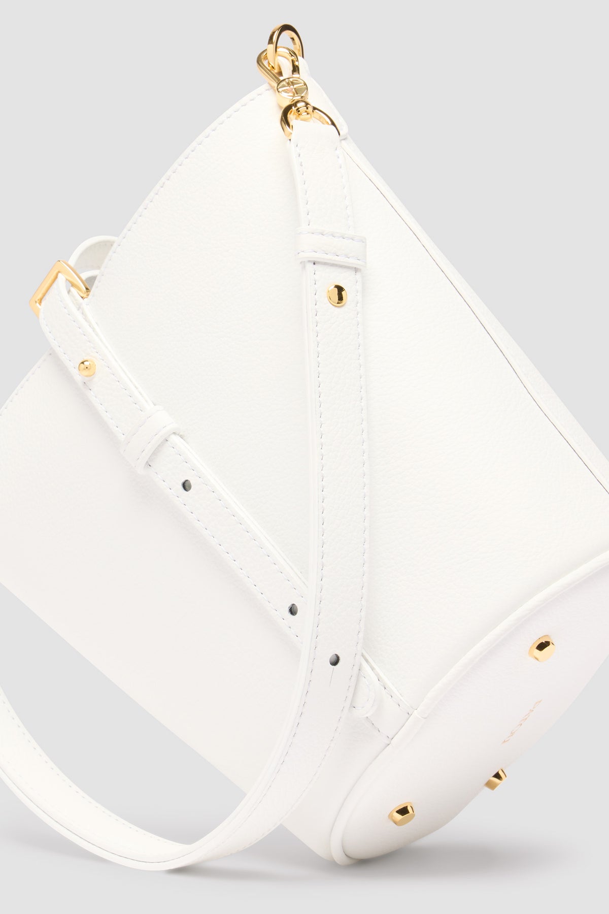 White / Petit sac seau JP en cuir