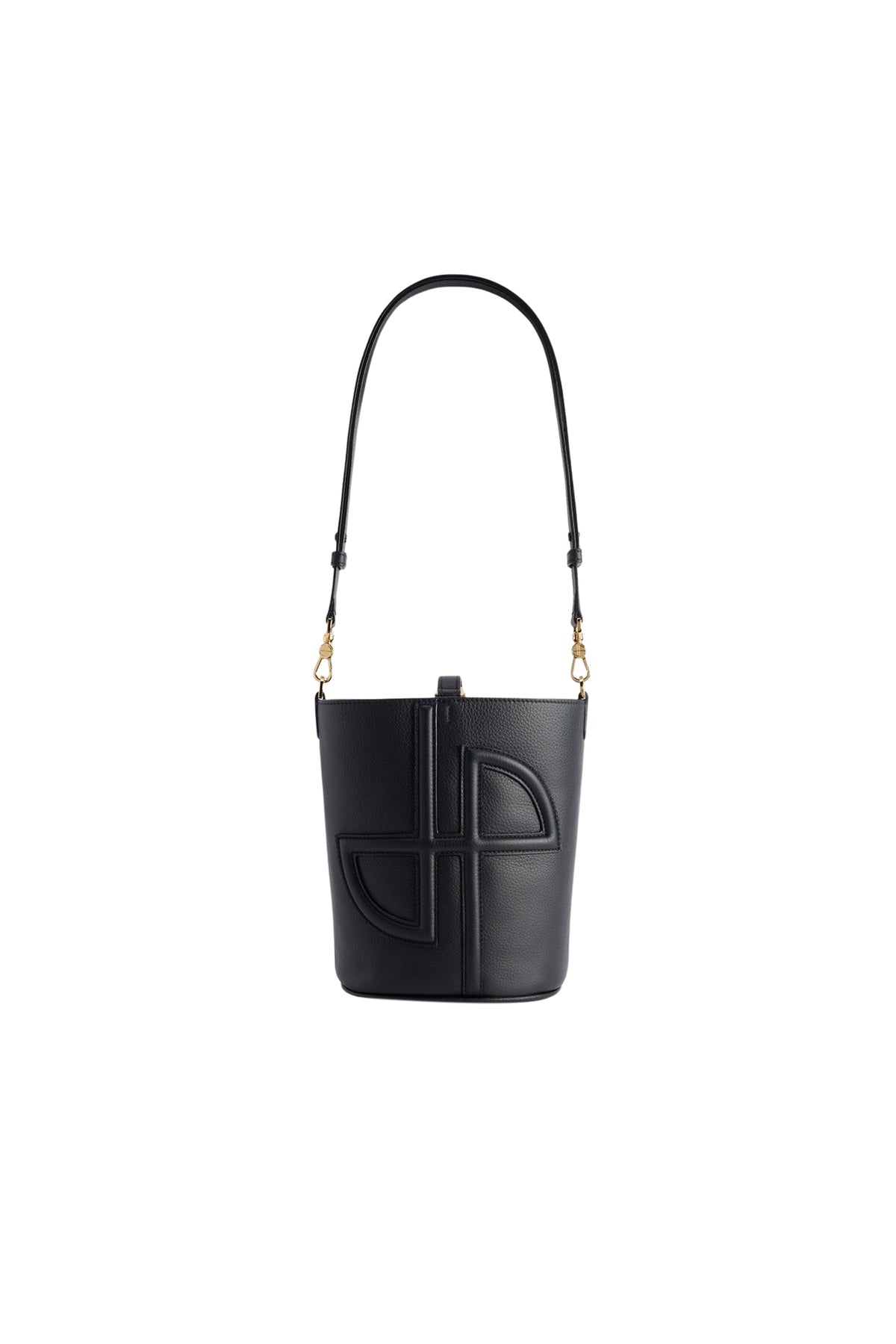 Black / Petit sac seau JP en cuir