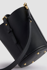 Black / Petit sac seau JP en cuir
