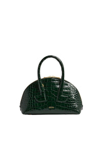 Garden Green / Sac Le Patou Bowling en cuir embossé crocodile
