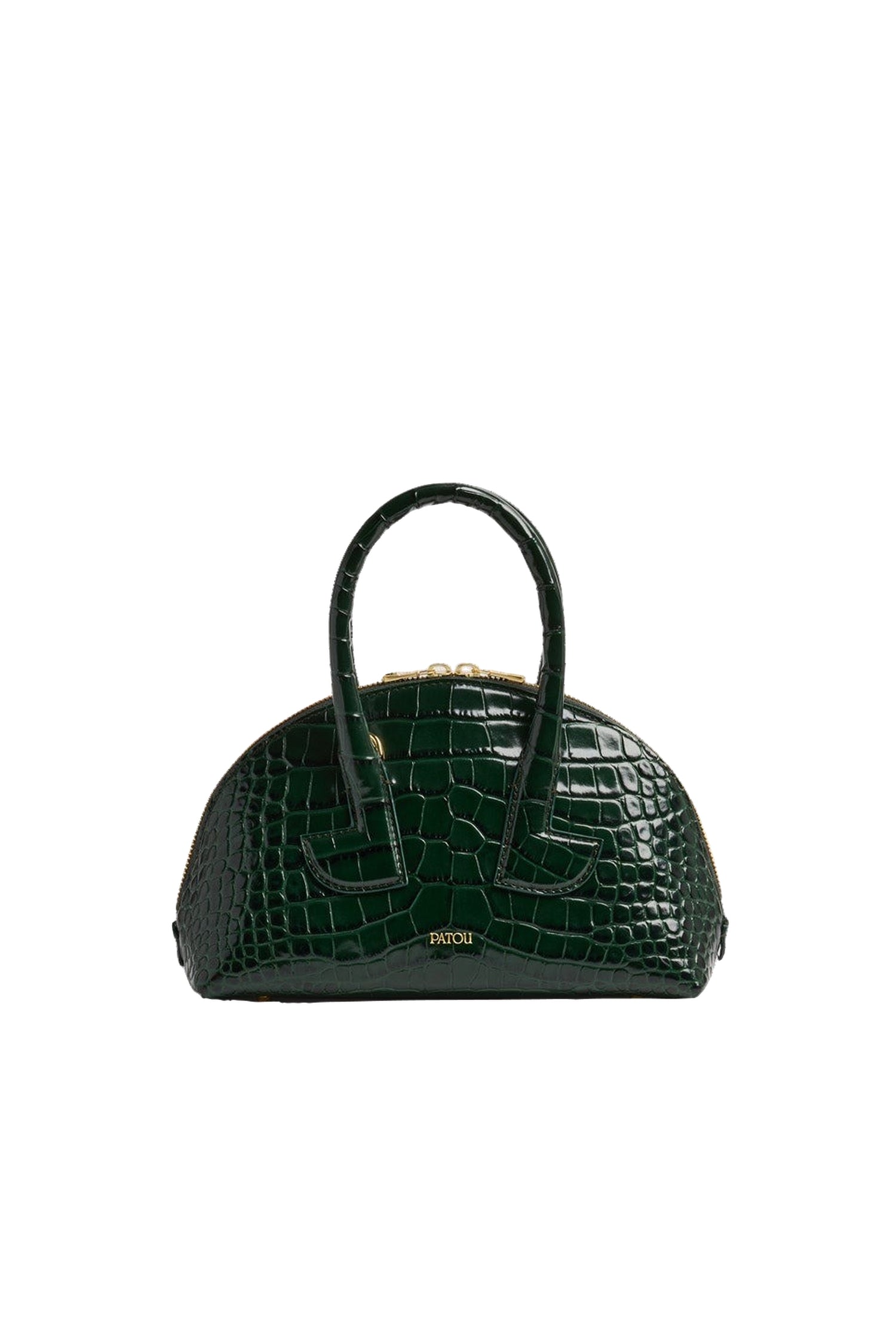 Garden Green / Sac Le Patou Bowling en cuir embossé crocodile