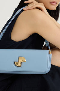 Sac Le Lock en cuir lisse - Bleu Ciel