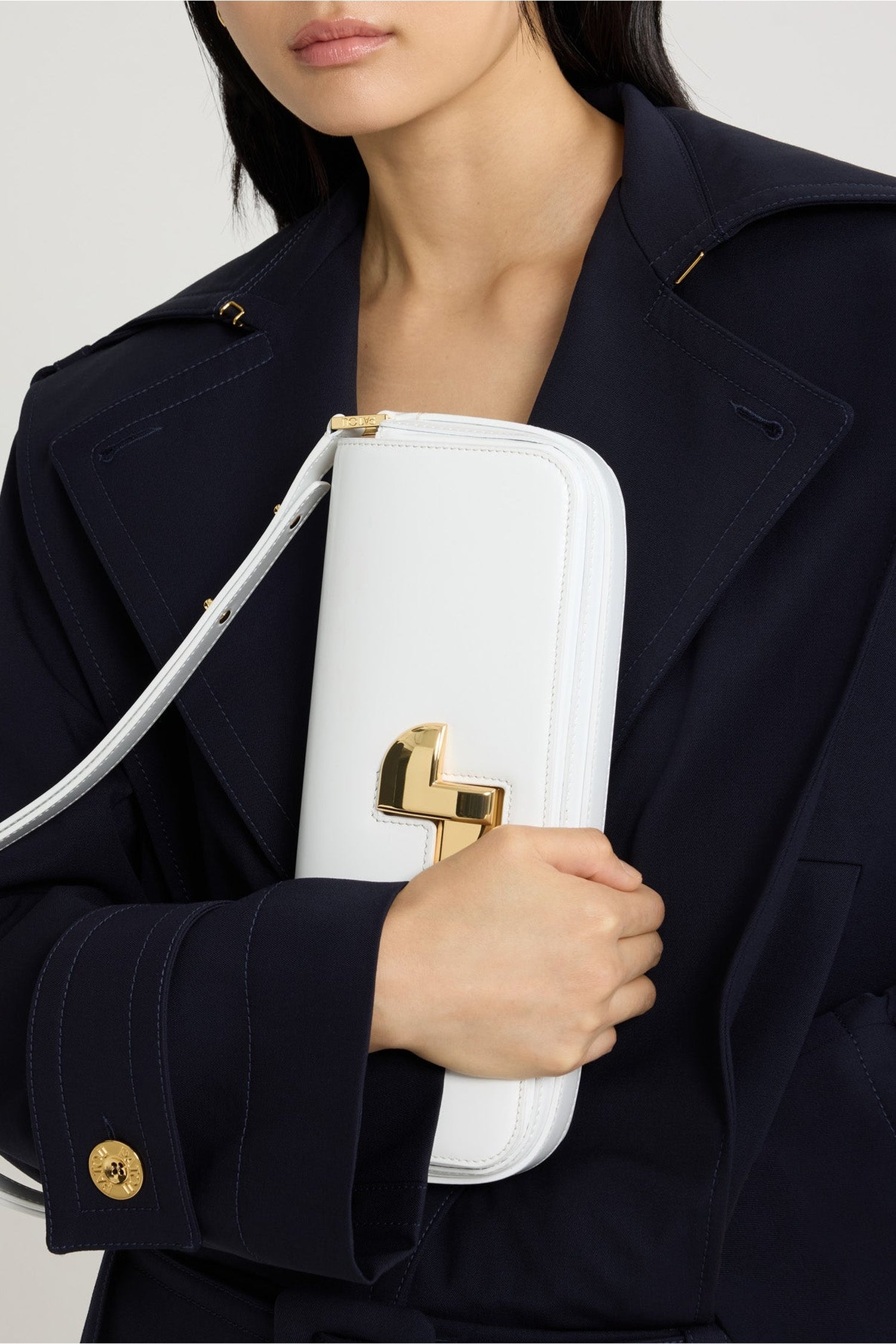 Sac Le Lock en cuir brillant - Blanc