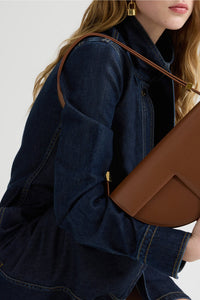 Sac Le Patou en cuir lisse - Mahogany