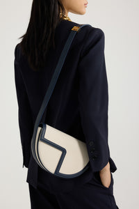Navy Black / Le Patou en cuir et coton