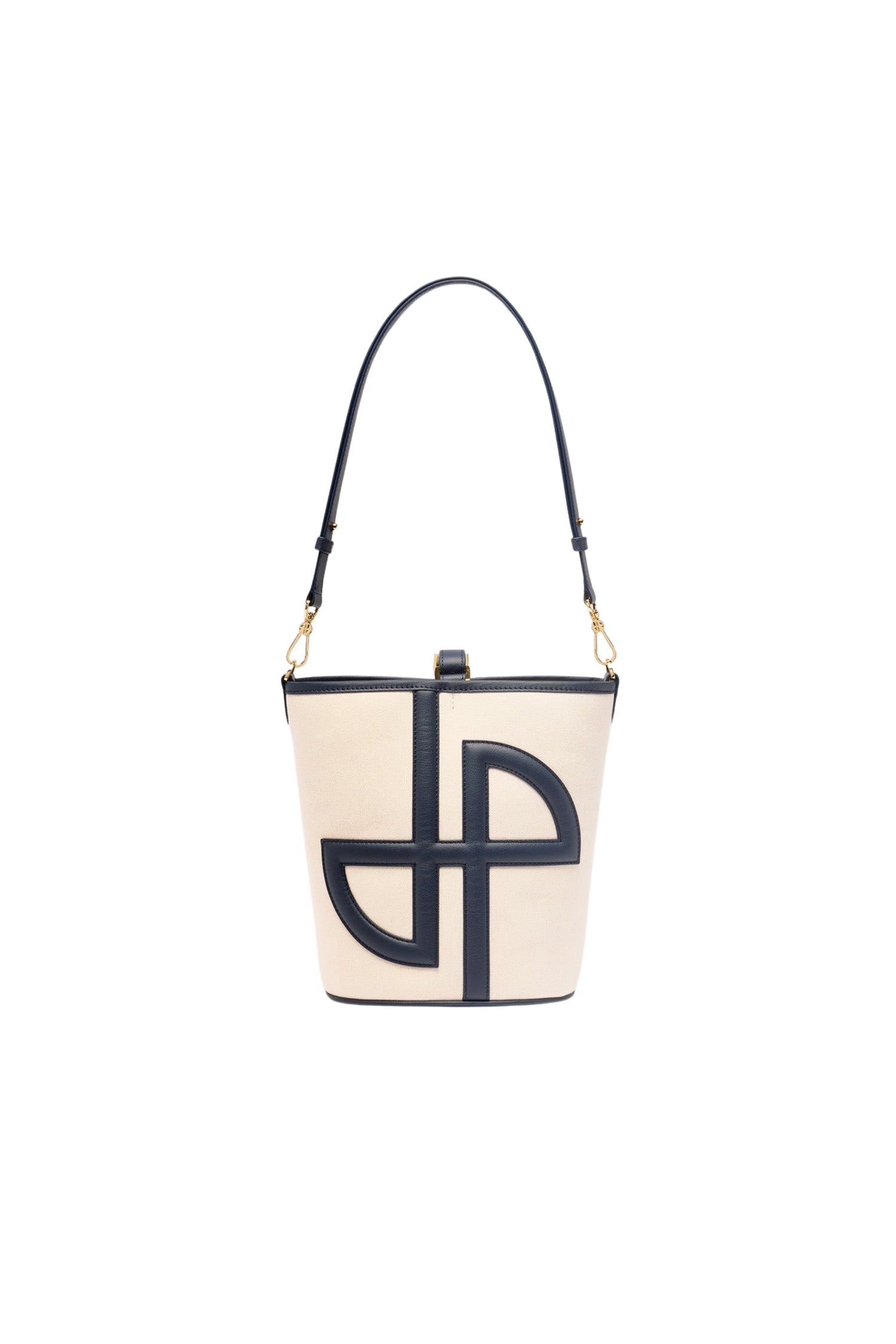 Navy Black / Sac seau JP en cuir et coton