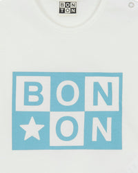 Bonton logo Tuba T-shirt in cotton - Hammock White
