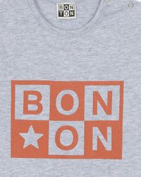 Bonton logo Tuba T-shirt in cotton - Heather Grey