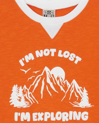 Lodestie ‘I’m not lost, I’m exploring’ cotton T-shirt - Orange Juice