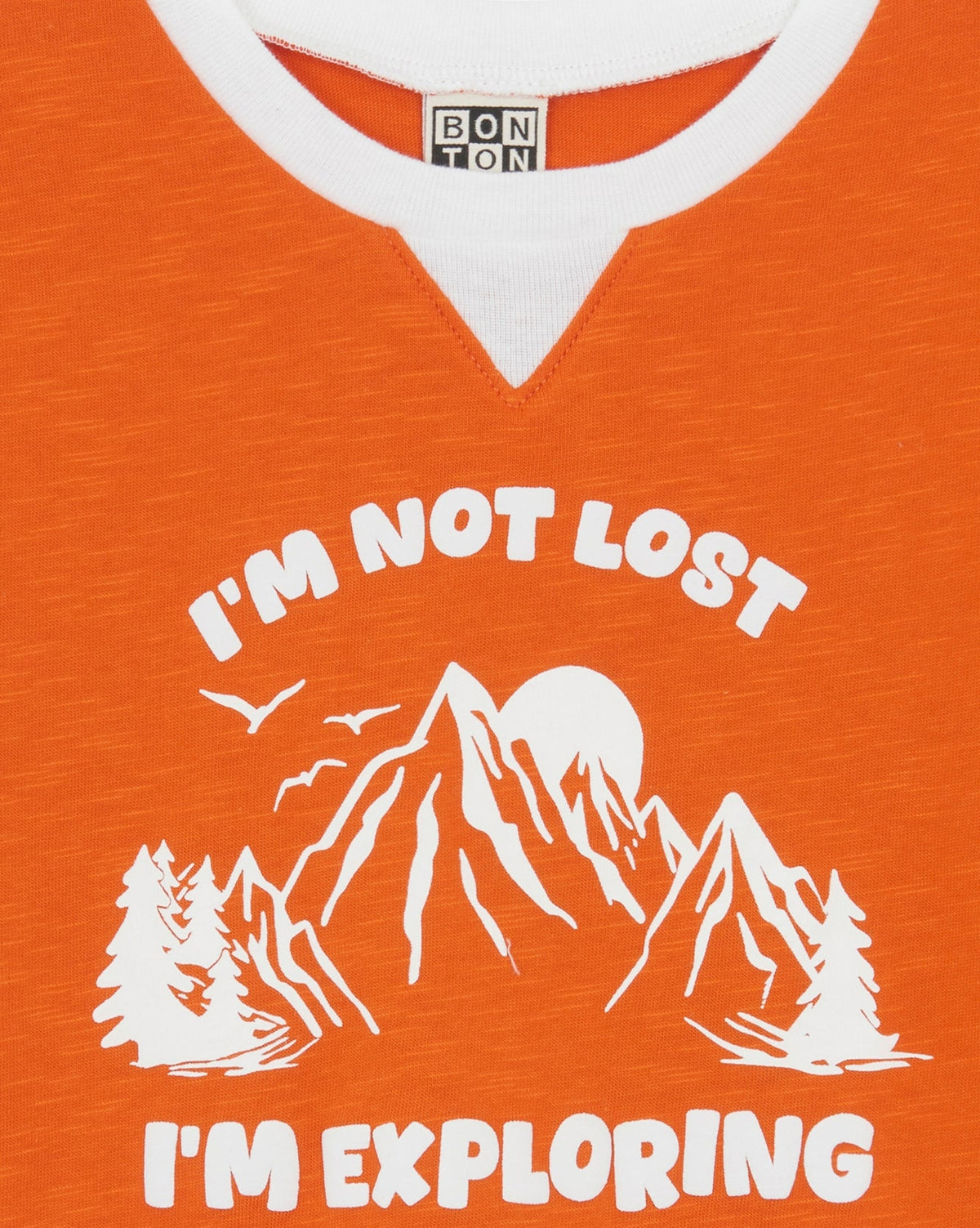 Lodestie ‘I’m not lost, I’m exploring’ cotton T-shirt - Orange Juice