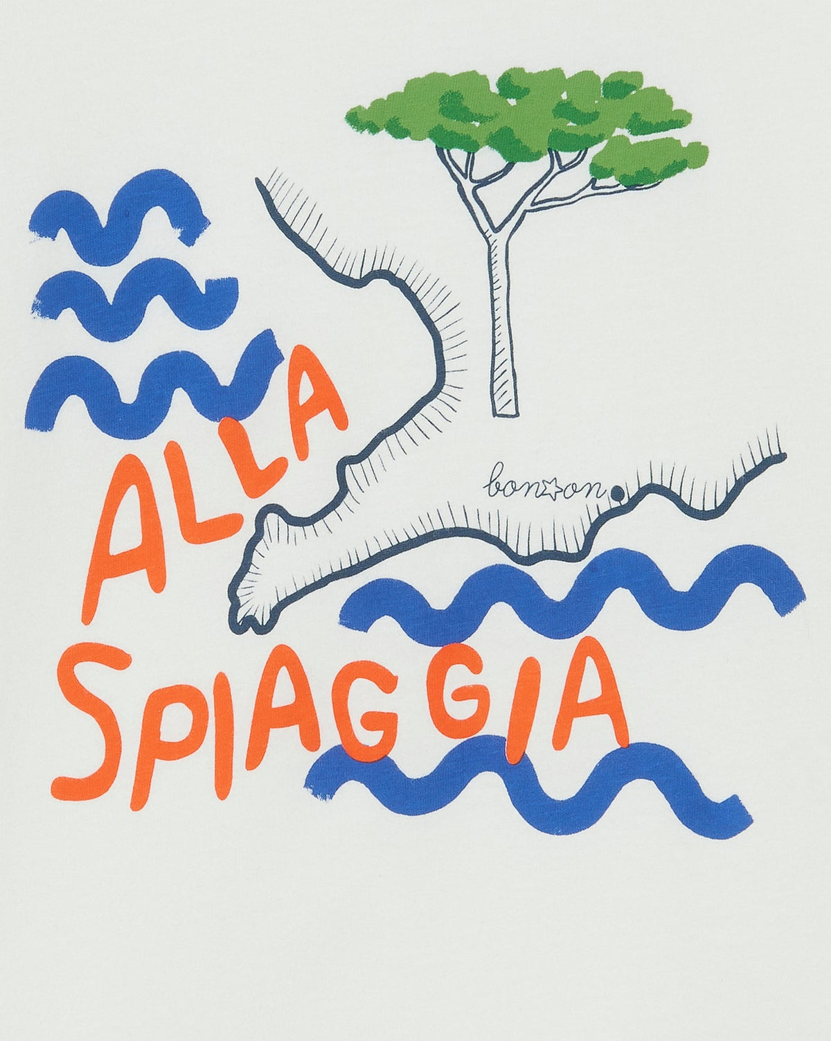 Livio ‘Alla Spiaggia’ printed cotton T-shirt - Ecru Bonton