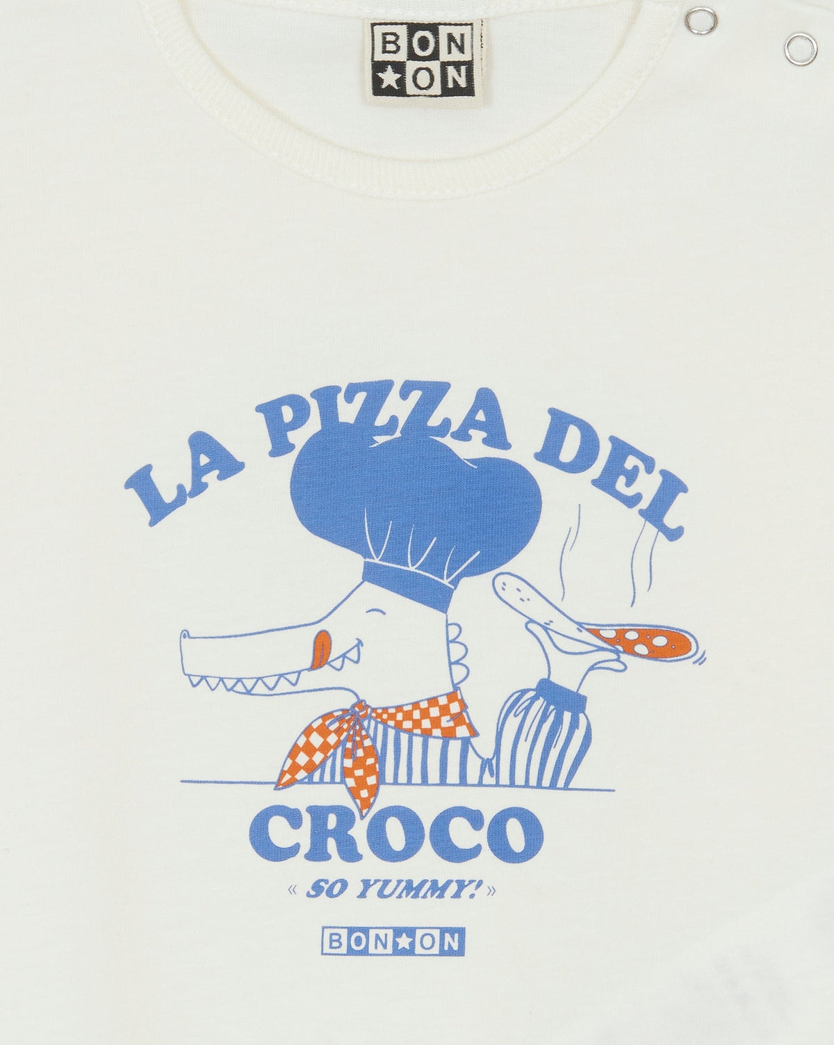 Tuba pizza cotton T-shirt - Ecru Bonton