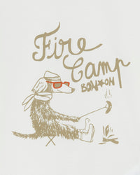 "Fire Camp" printed Tubo T-shirt in cotton - Hammock White