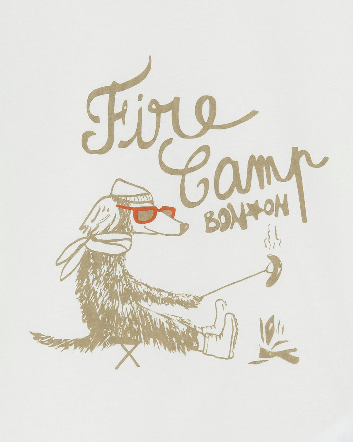 "Fire Camp" printed Tubo T-shirt in cotton - Hammock White
