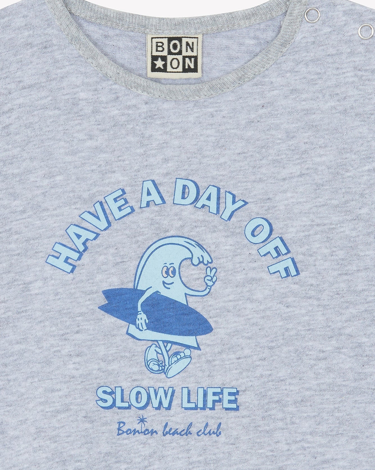 Tuba 'Day Off' illustrated cotton T-shirt - Heather Grey