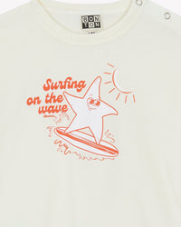 Livio "Surfing" cotton T-shirt - Ecru Bonton