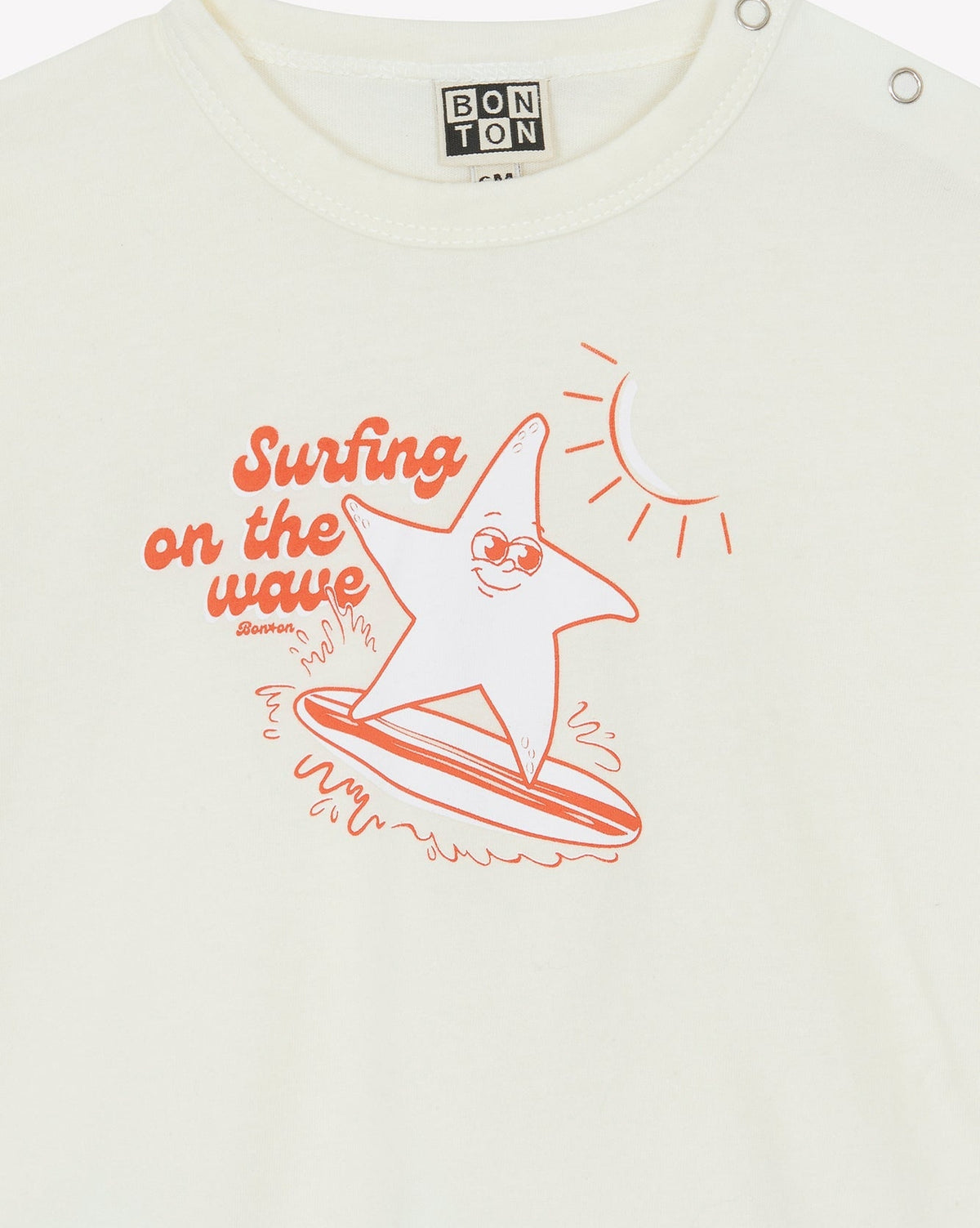 Livio "Surfing" cotton T-shirt - Ecru Bonton