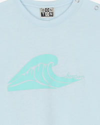 T-shirt Livio "Wave" en coton - Bleu Dodo