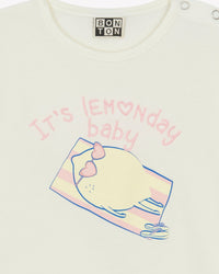 Tuba "Lemon Day" cotton T-shirt - Ecru Bonton