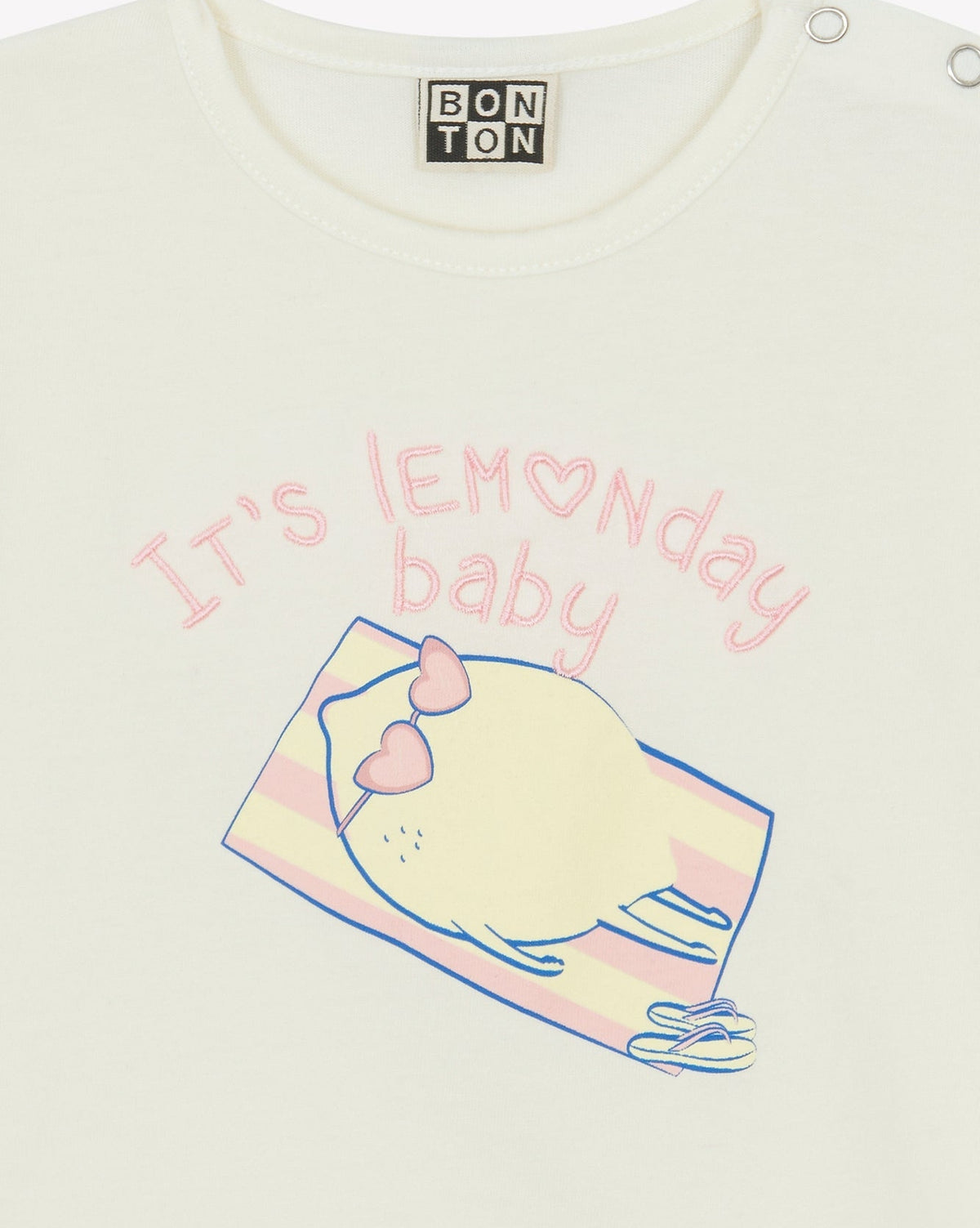 Tuba "Lemon Day" cotton T-shirt - Ecru Bonton