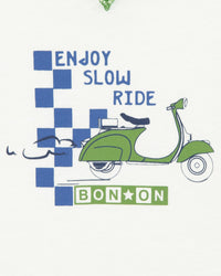 Lodestie ‘Ride’ cotton T-shirt - Ecru Bonton