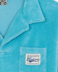 Livio cotton polo shirt - Fish Blue
