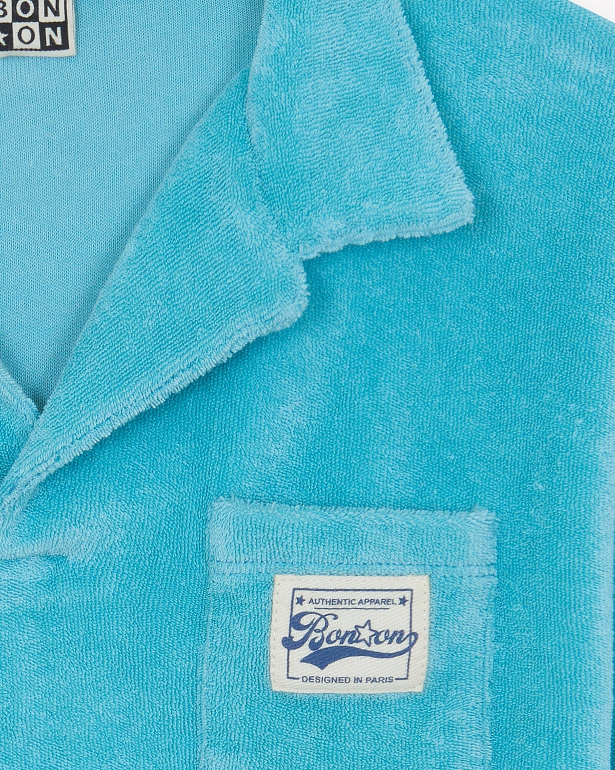 Livio cotton polo shirt - Fish Blue