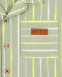 "Las Vegas" striped cotton shirt - Khaki stripes