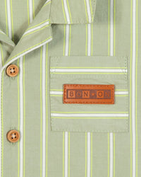 "Las Vegas" striped cotton shirt - Khaki stripes